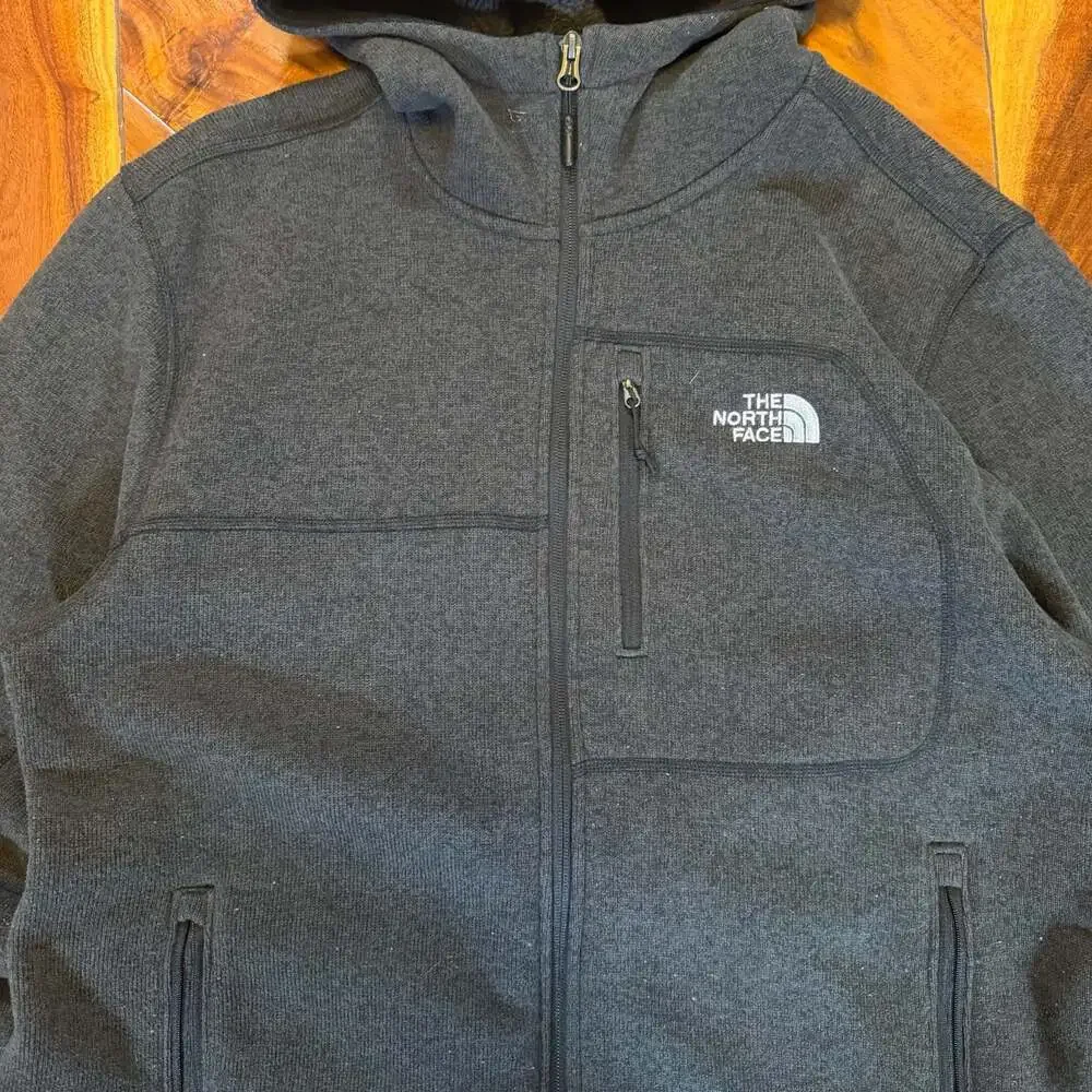 The North Face Gordon Lyons Full-Zip Hoodie Sweater Fleece Jacket Grey Size XL